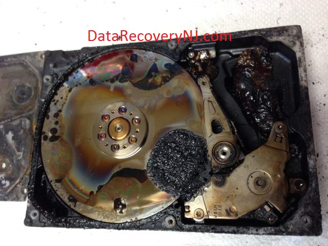 Severe Fire Damaged Hard Drive